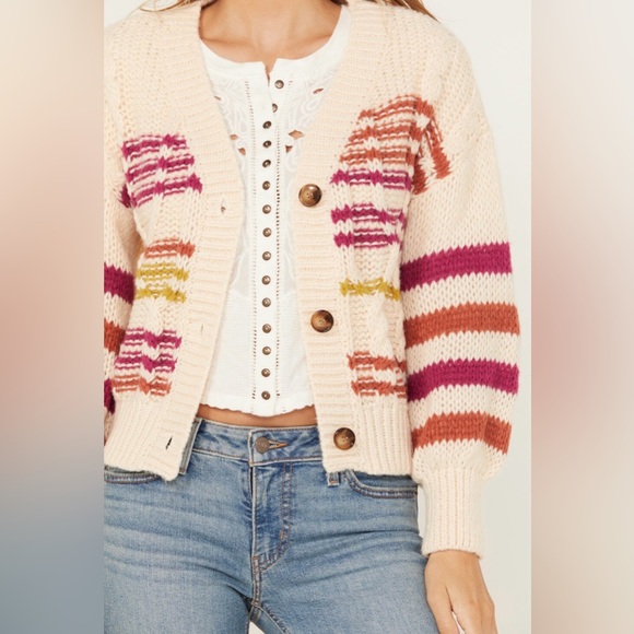 Sadie & Sage Sweaters - SADIE & SAGE WOMEN'S STRIPED CARDIGAN, MED NWOT